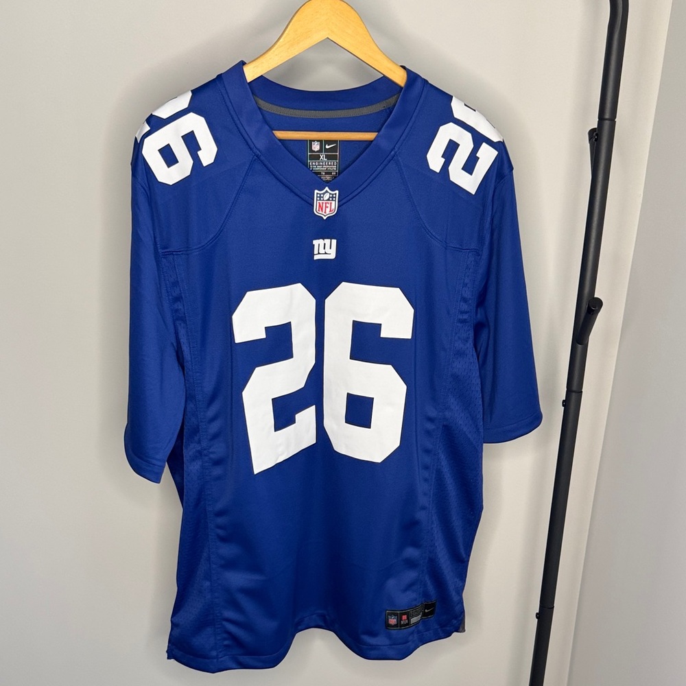 NFL NY Giants Blue Jersey with White Number 26